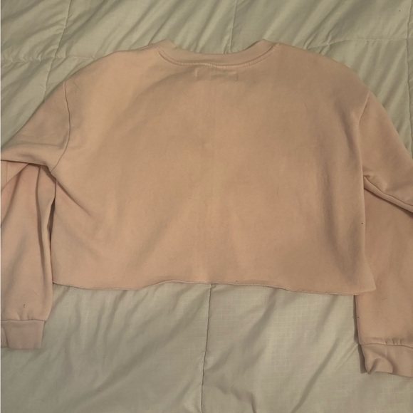 Vintage Havana Pink Crop Sweatshirt Henley Style - Picture 2 of 3